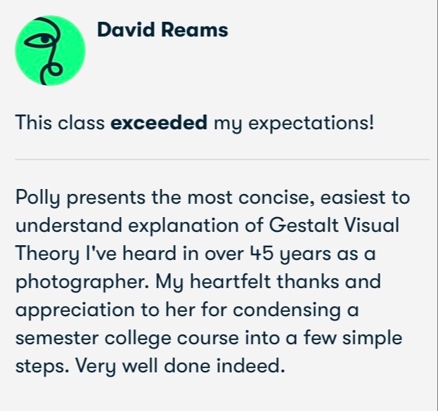 Student testimonial screenshot