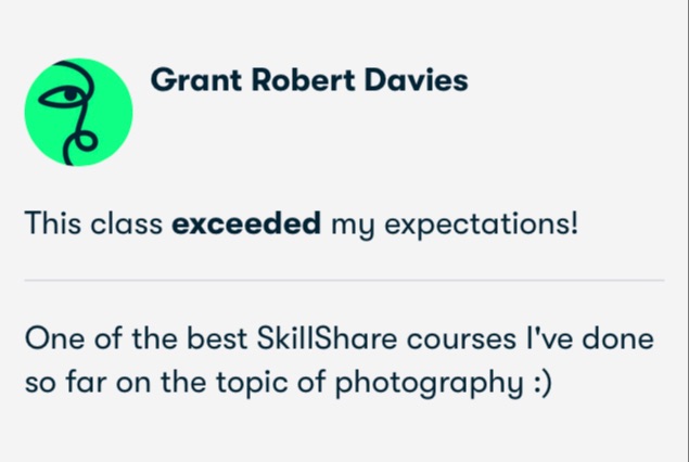 Student testimonial screenshot