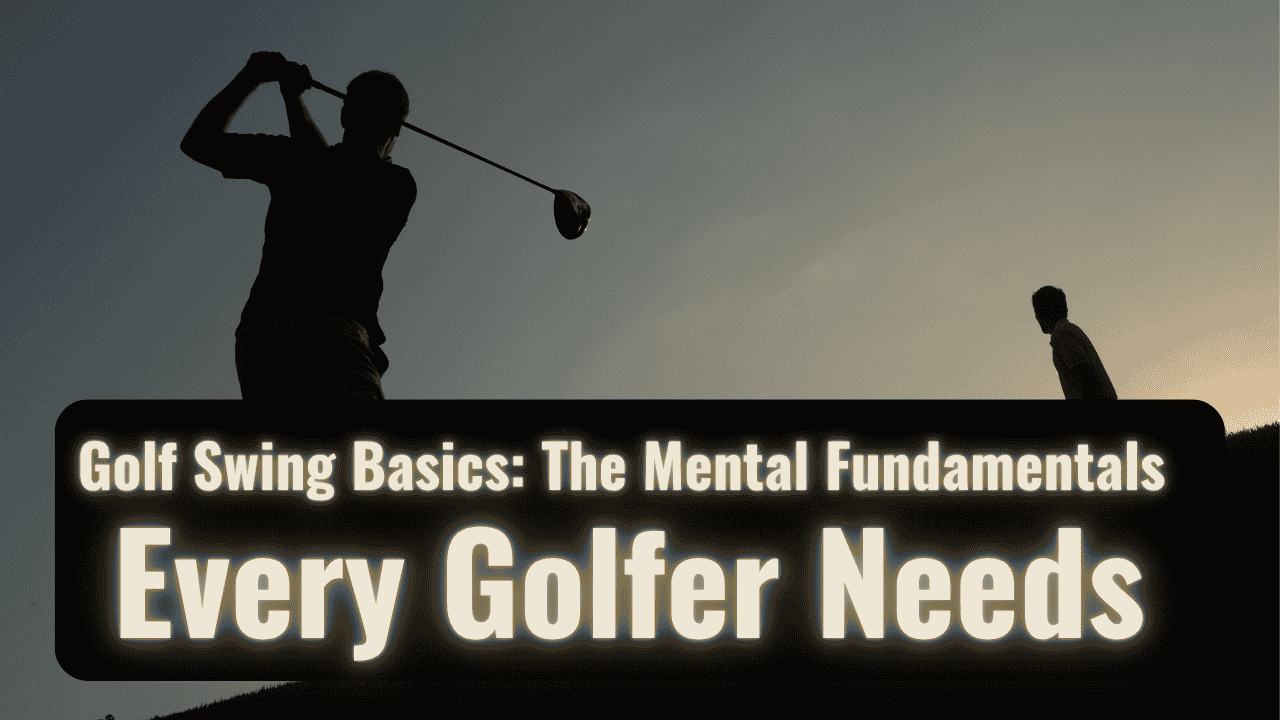 Silhouette of golf swing with other golfer looking