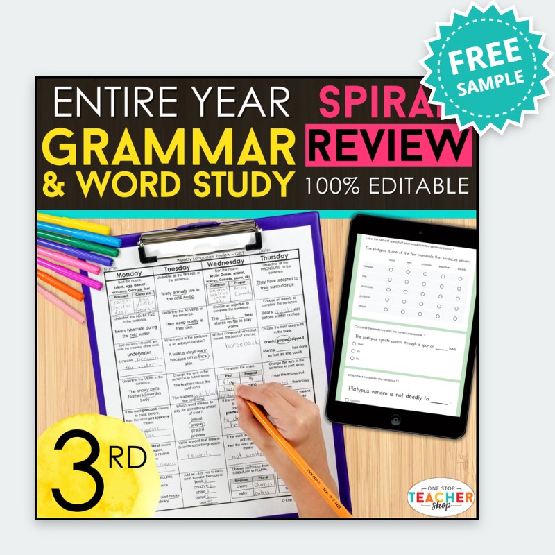 3rd Grade Grammar Spiral Review