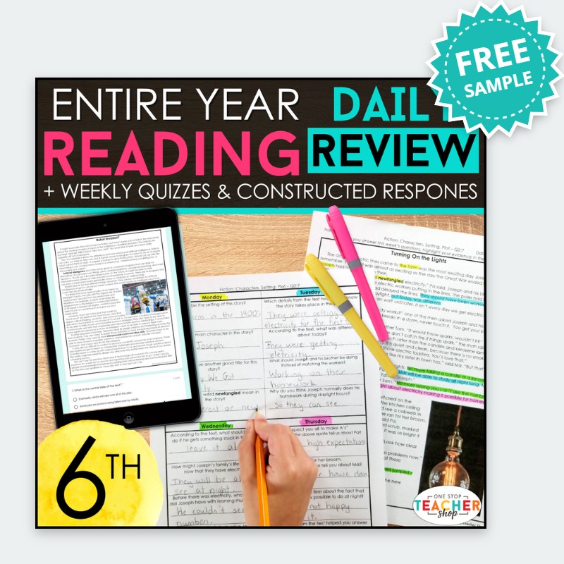 6th Grade Reading Daily Review