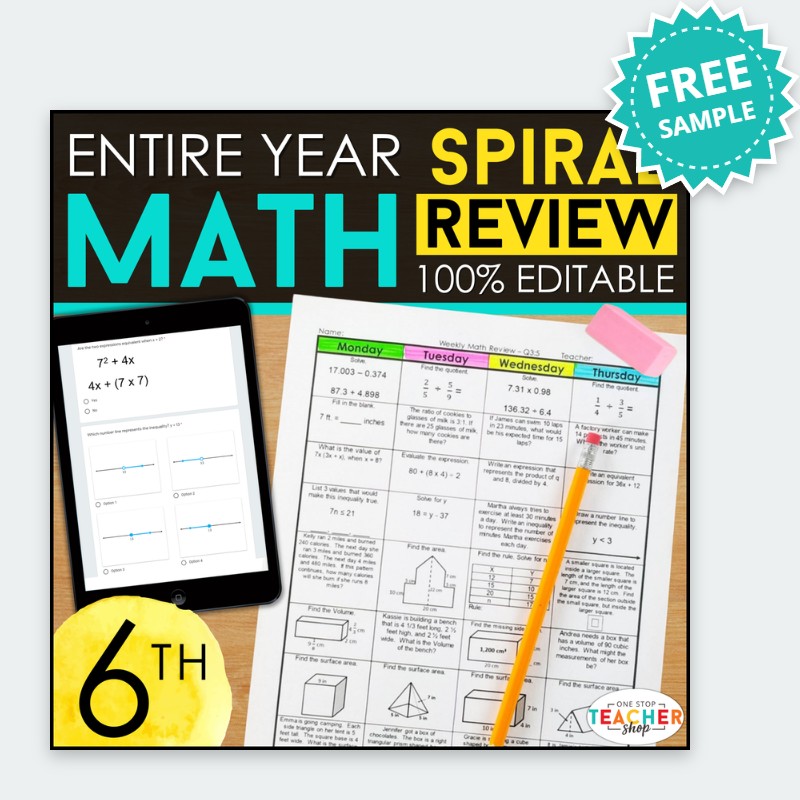 6th Grade Math Spiral Review