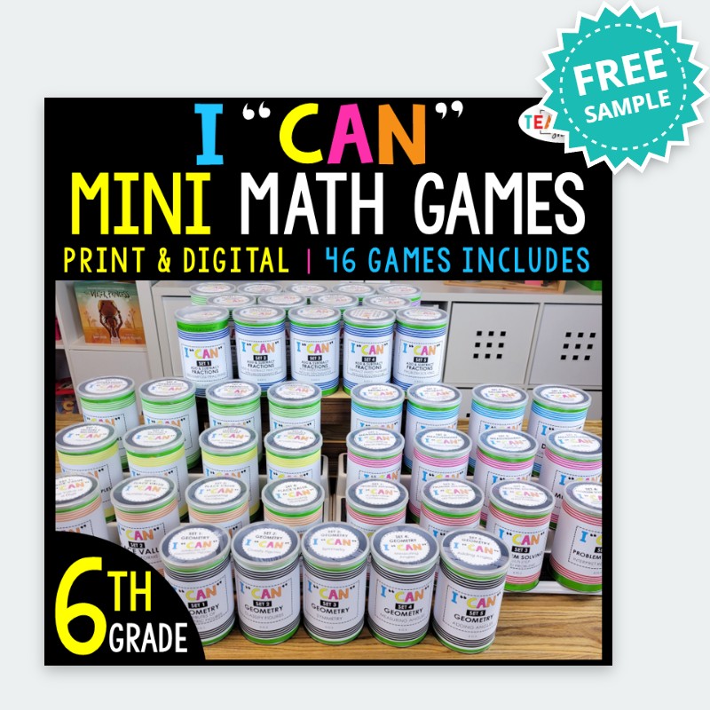 6th Grade I CAN Mini Math Game