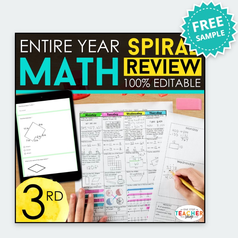 3rd Grade Math Spiral Review