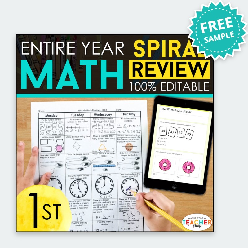 1st Grade Math Spiral Review
