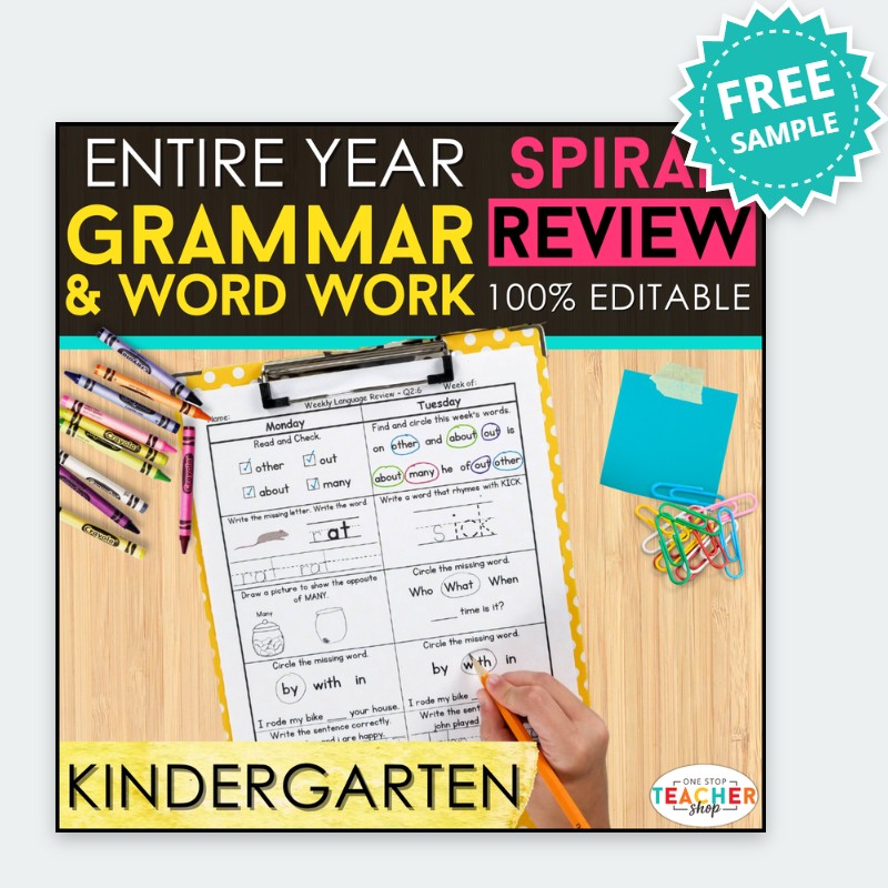 Kindergarten Grammar Spiral Review