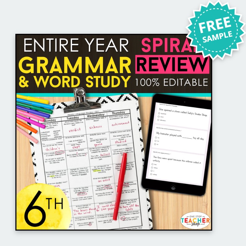 6th Grade Grammar Spiral Review