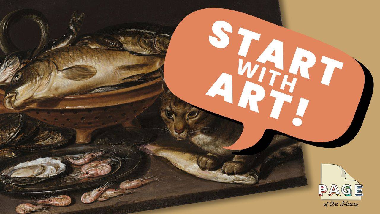 START WITH ART Still Life of Fish and Cat