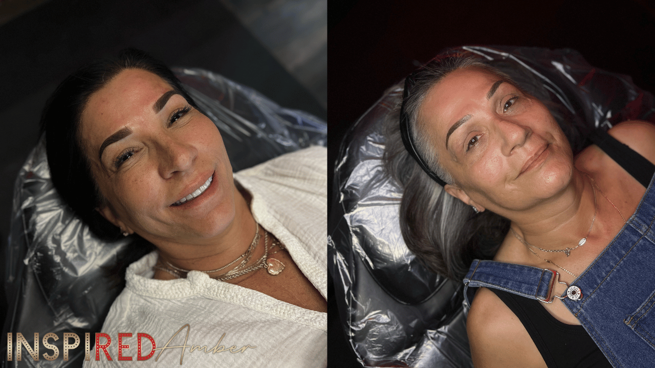 Semi permanent makeup vs permanent makeup comparison showing permanent makeup eyebrow results