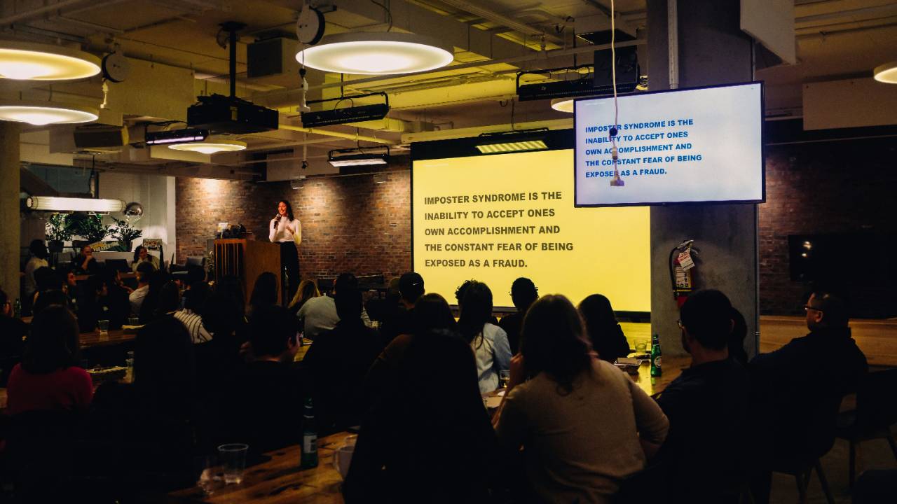 Person presenting about Imposter Syndrome