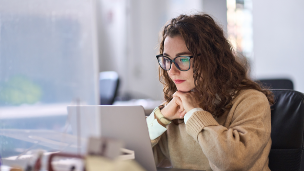 Lady working on presentation content