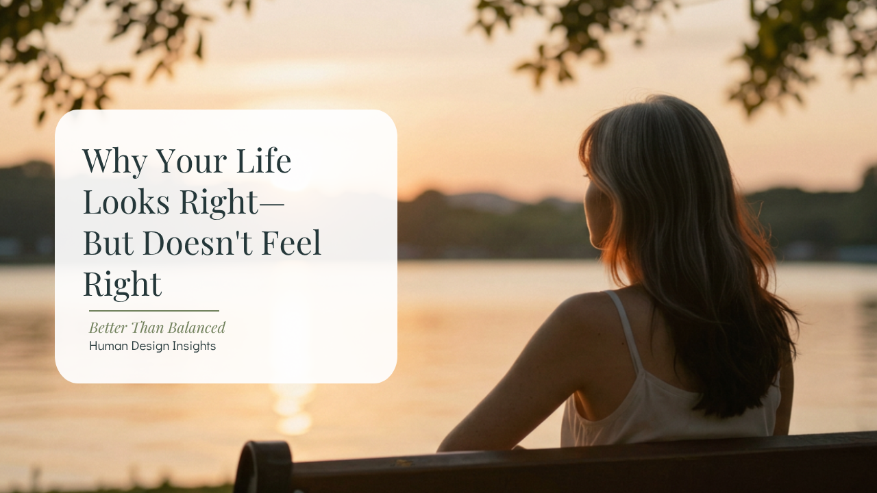 Why Your Life Looks Right But Doesn't Feel Right - Better Than Balanced Human Design Blog