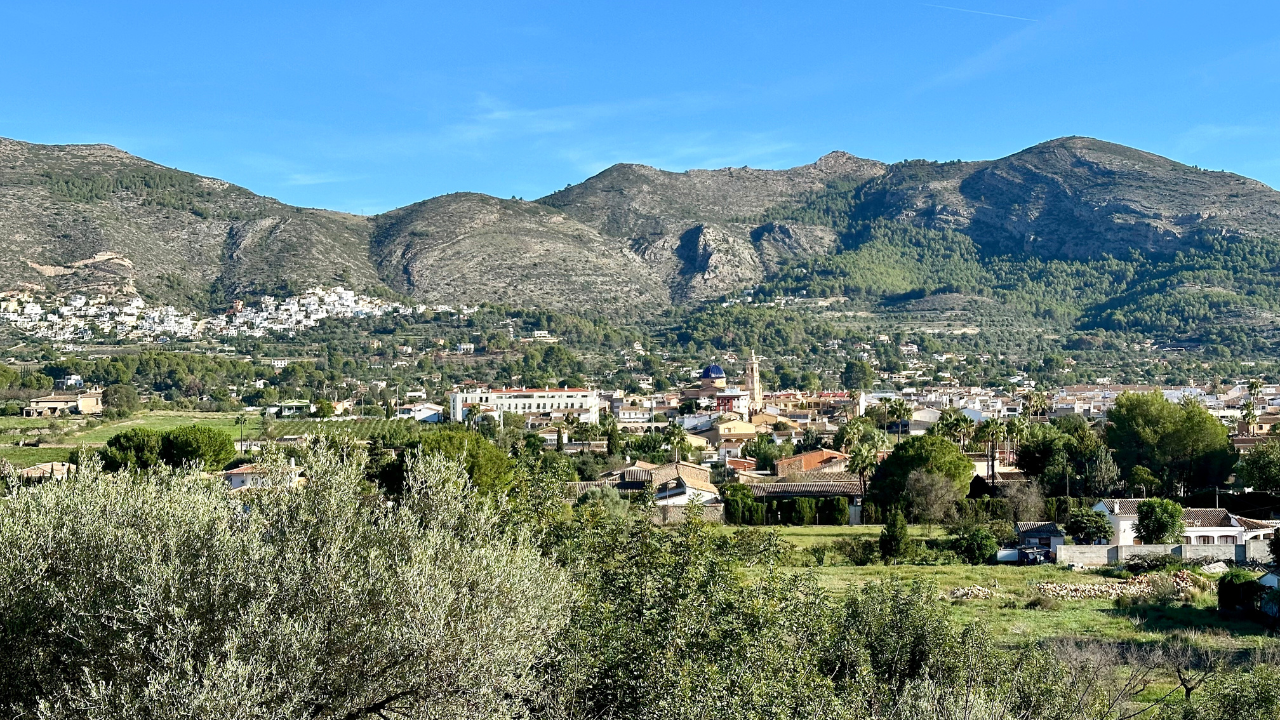 The beautiful Jalon Valley mountains and local historic market in Alicante Spain