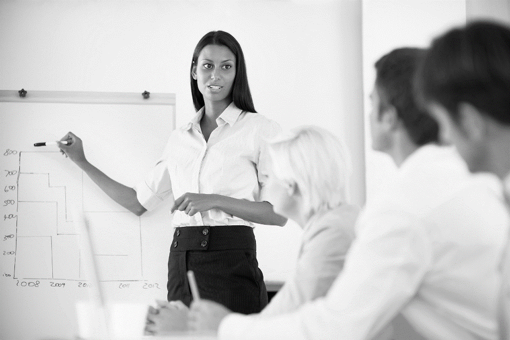 Presentation skills training image representing impactful public speaking and presentation design practices