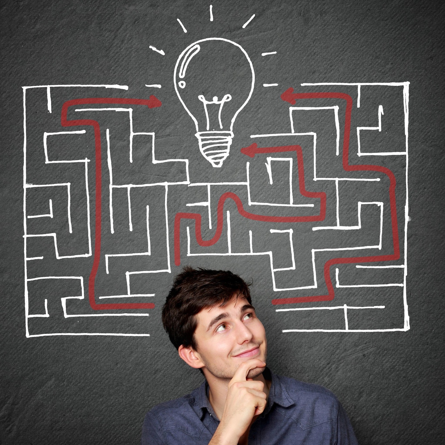 Creative problem solving and decision-making training visual representing analytical and brainstorming methods