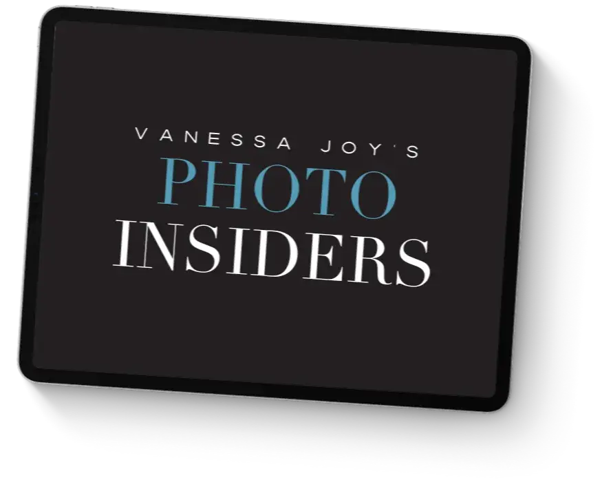 Vanessa Joy's Photo Insiders membership on a tablet screen