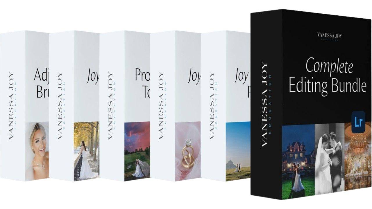 iPad displaying Vanessa Joy's 'Wedding Photography Business Mastery' video course thumbnail