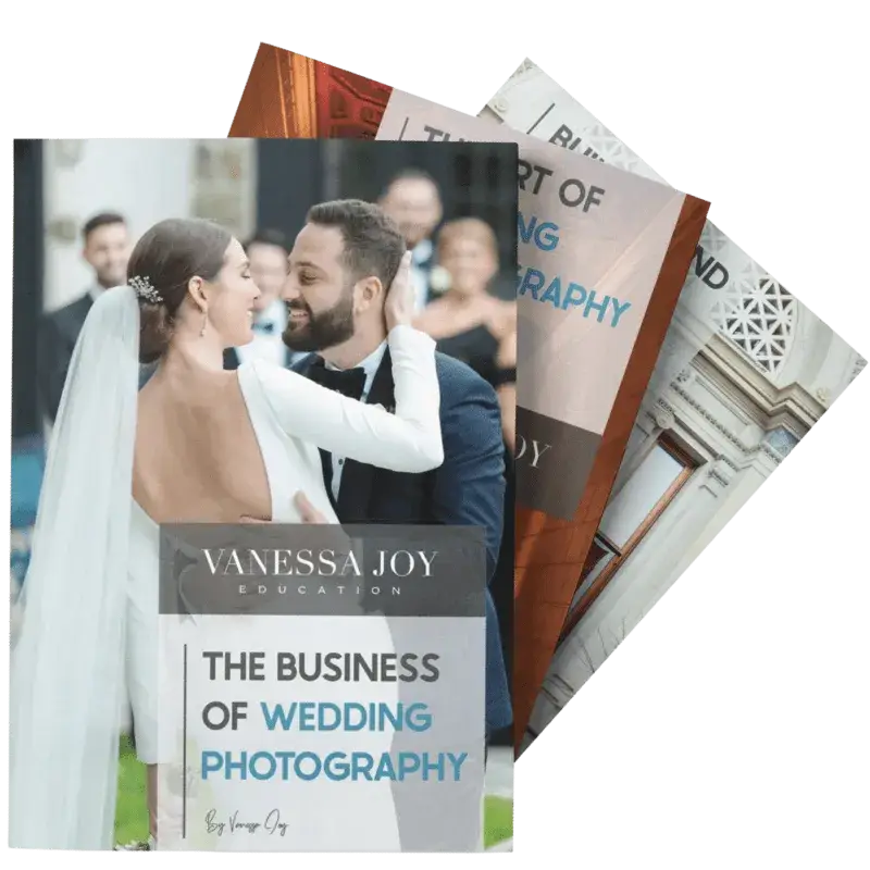 Wedding Photography Book Bundle by Vanessa Joy, three digital books on craft and business