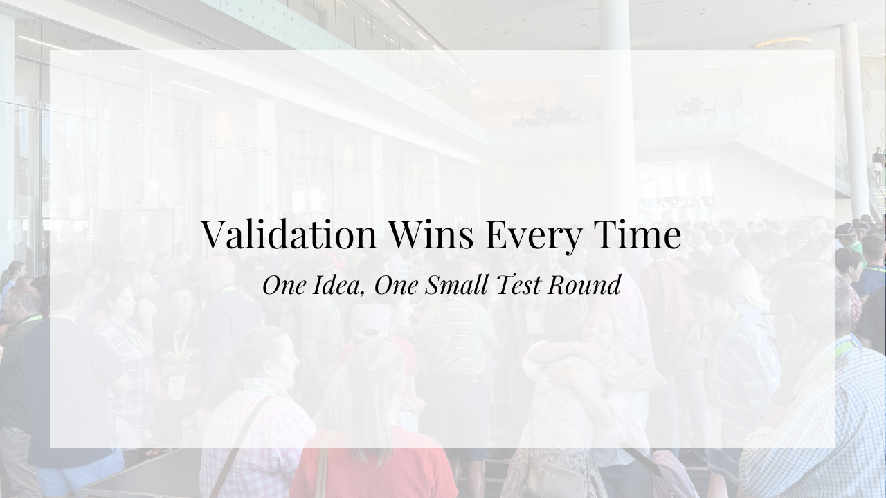 blog post validation wins every time.  One small idea, on test round