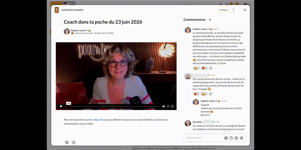 VISUEL 6 — capture d'écran de la communauté du Coach dans ta poche
