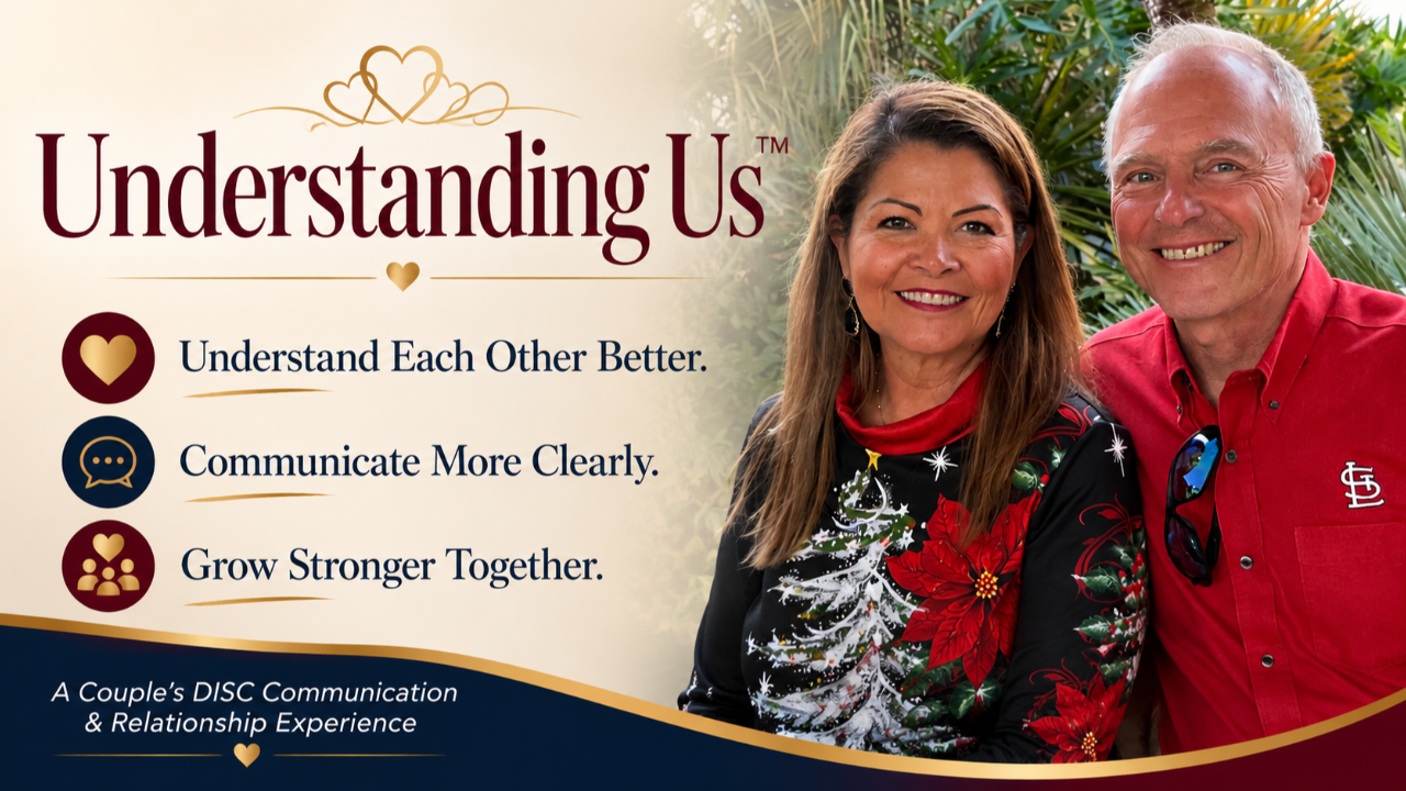 Coach Glenis Moss and her husband representing the Understanding Us™ Private Couple Communication Experience