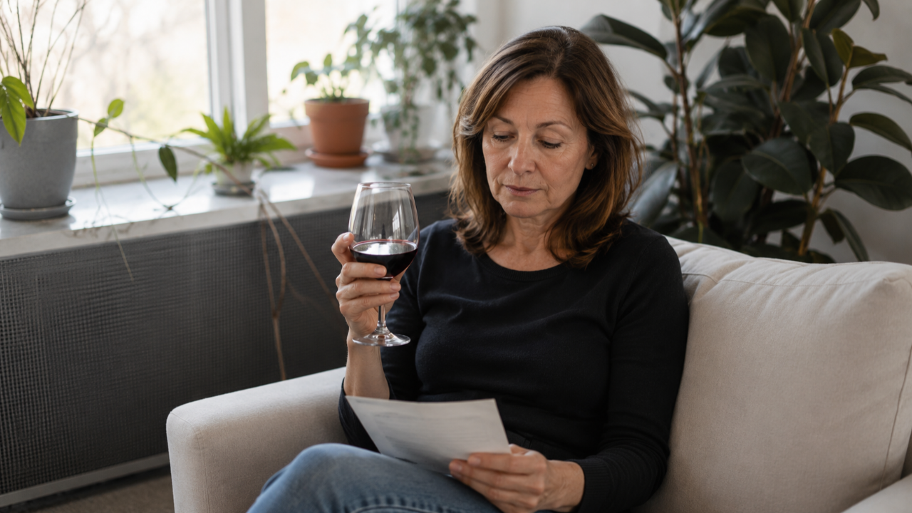 my wife drinks a bottle of wine a night