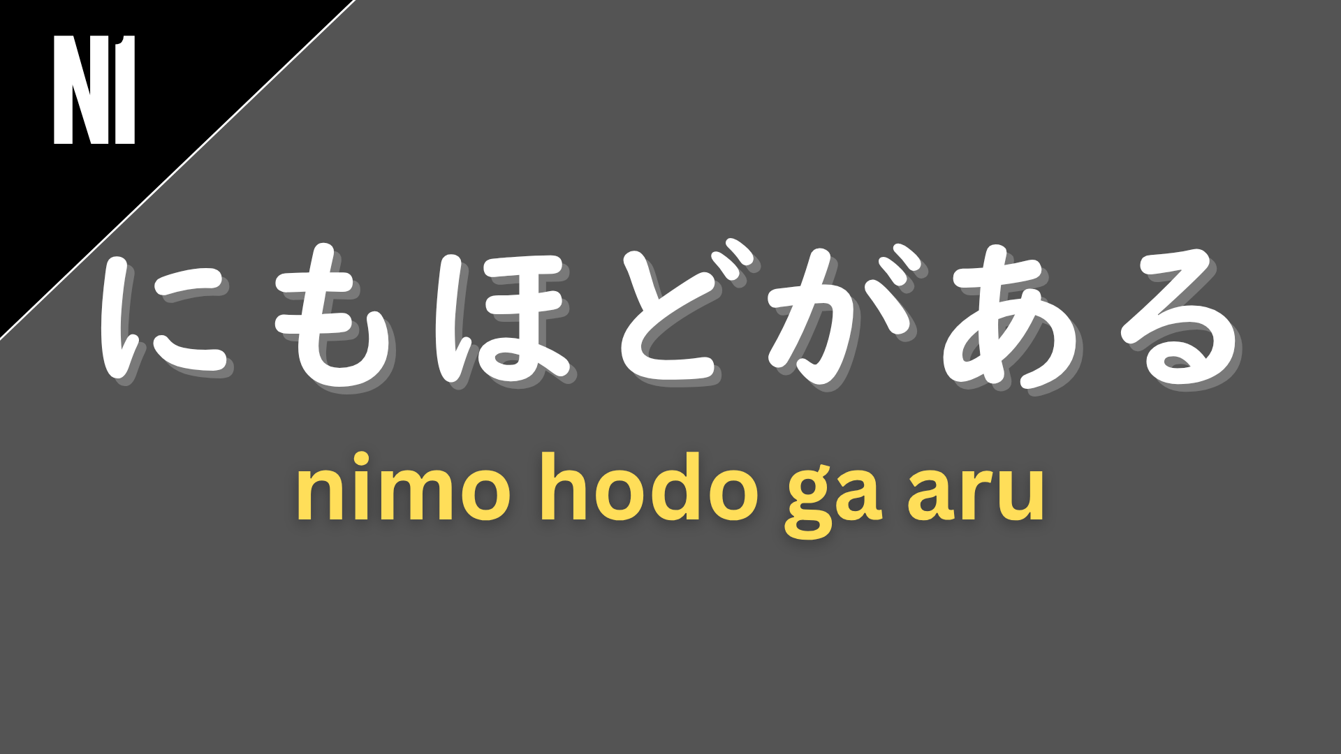Japanese grammar pattern “〜にもほどがある” (nimo hodo ga aru) labeled N1 on a dark gray background, used to express that something has gone too far or exceeded reasonable limits (“there’s a limit,” “that’s too much”).