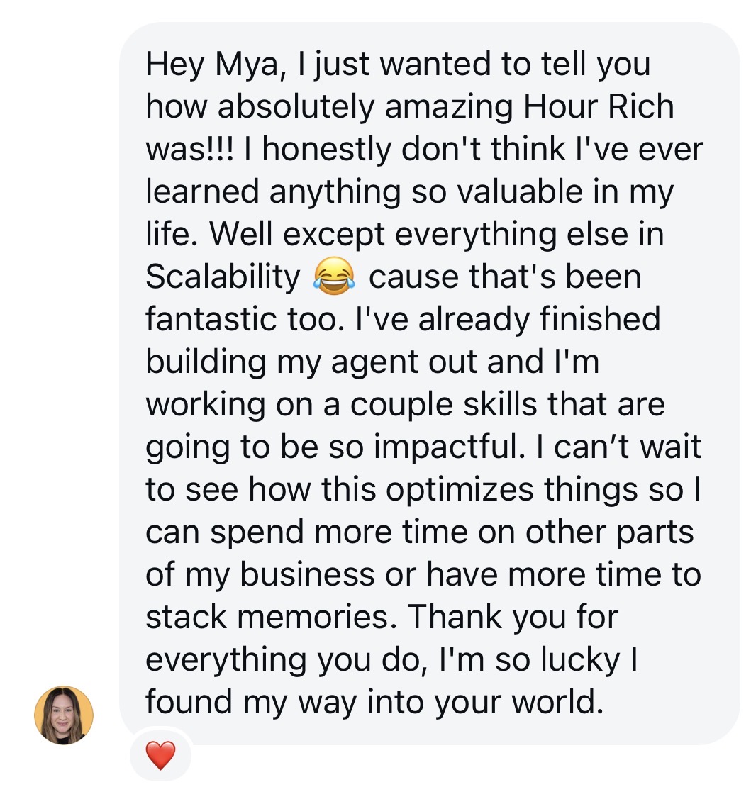 Hour Rich testimonial