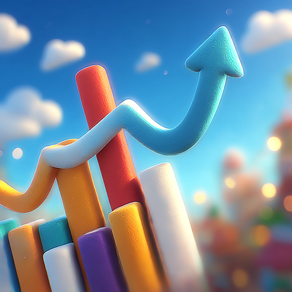 3D Cartoon Progress Monitoring Chart