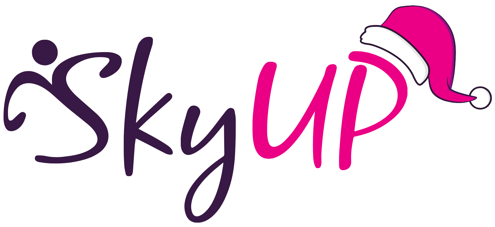 Logo Skyup avec un chapeau de Noël