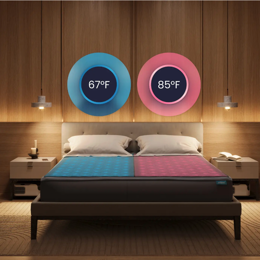 Photo of chilipad system on bed