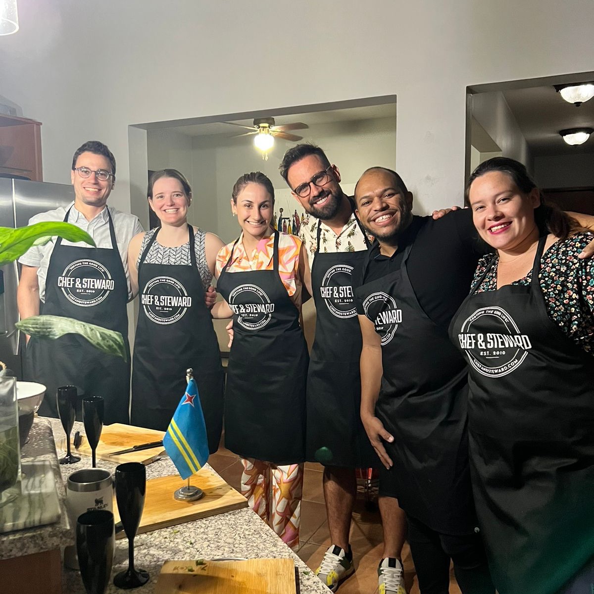 Photo: You teaching or cooking during the Aruba class