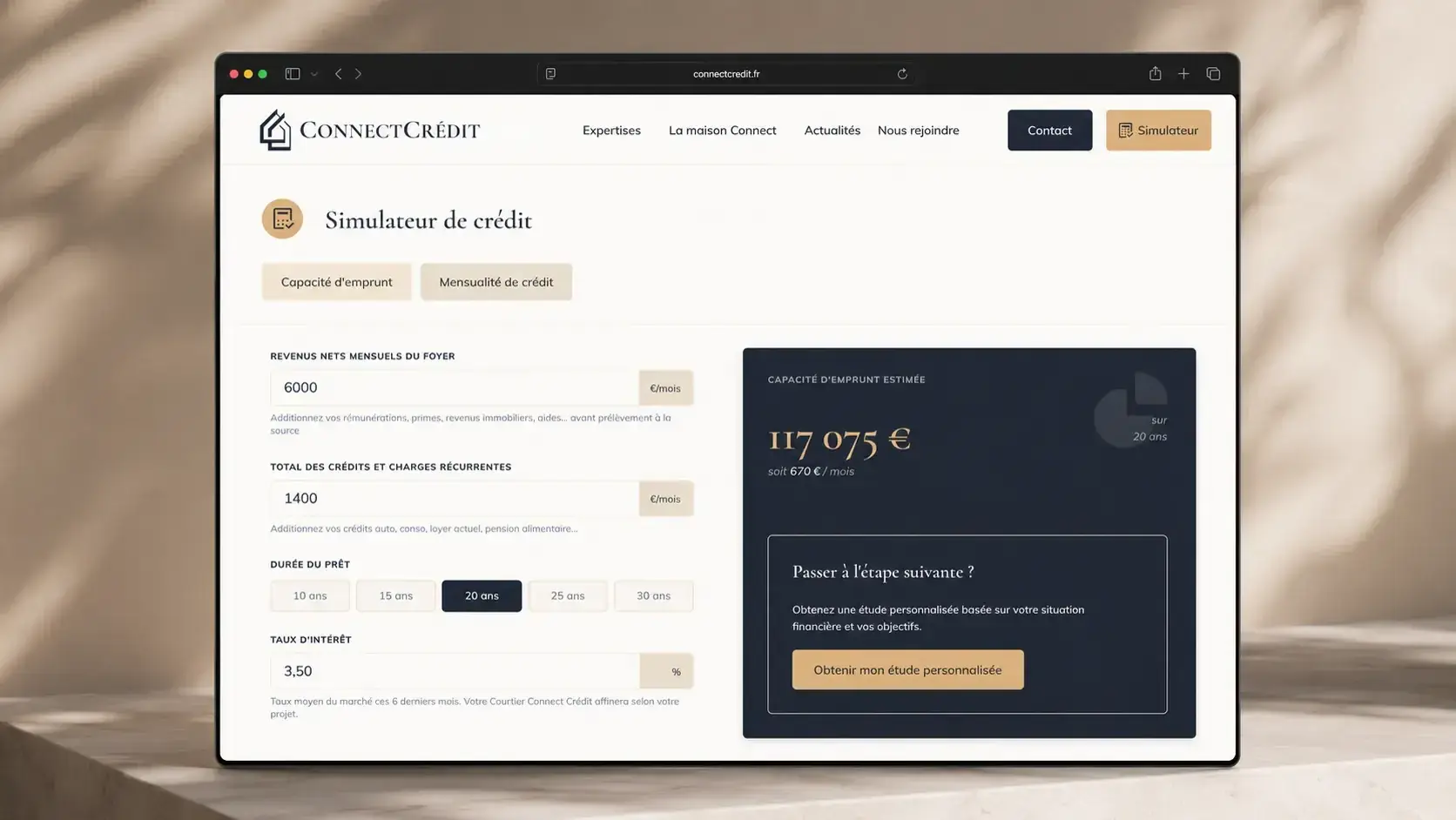 Simulateur de crédit ConnectCredit