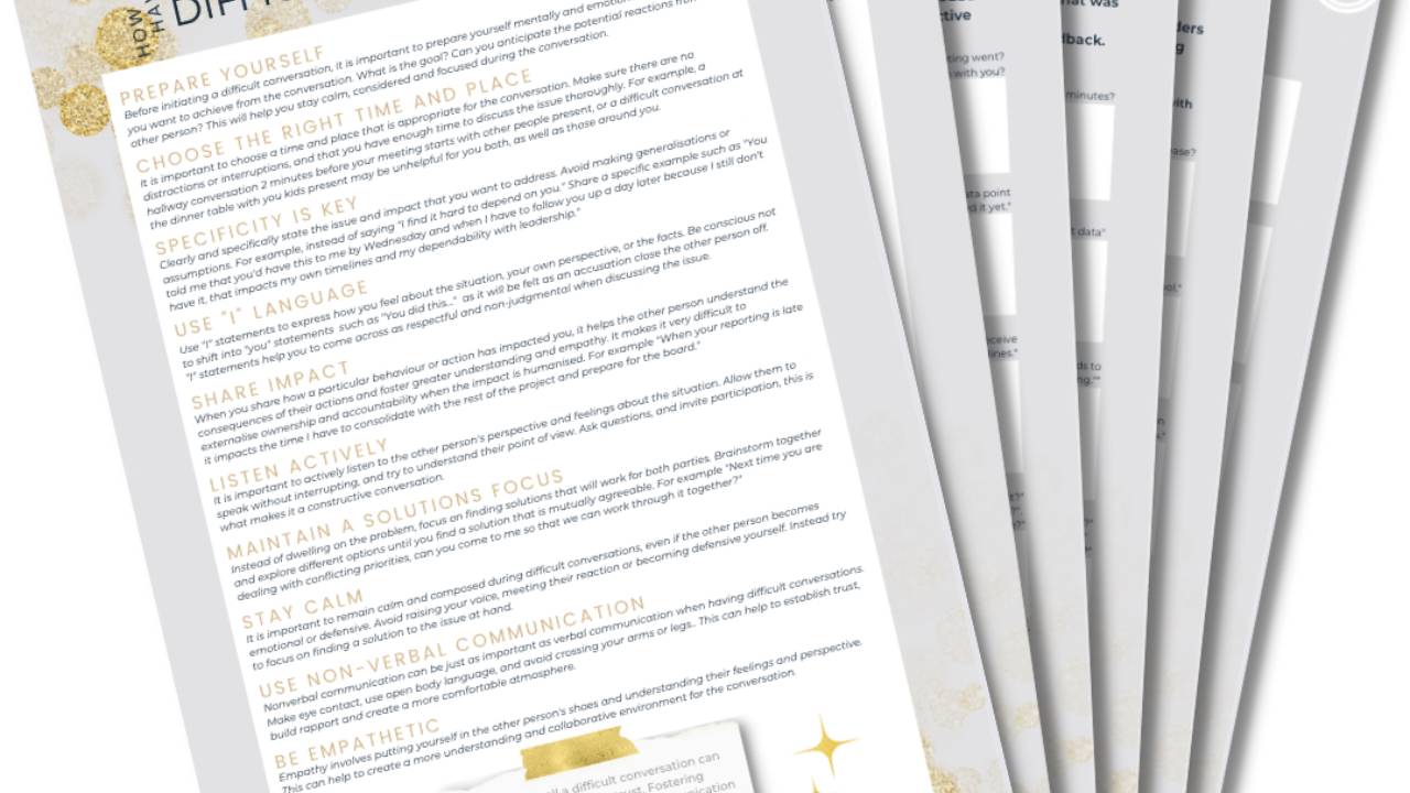 Your Exclusive Freebie - How to Have Difficult Conversations