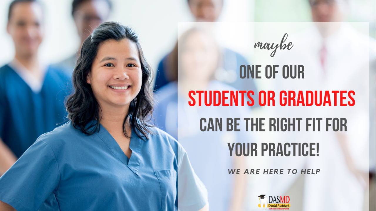 Job posting for Dental Assistants to hire from a training school