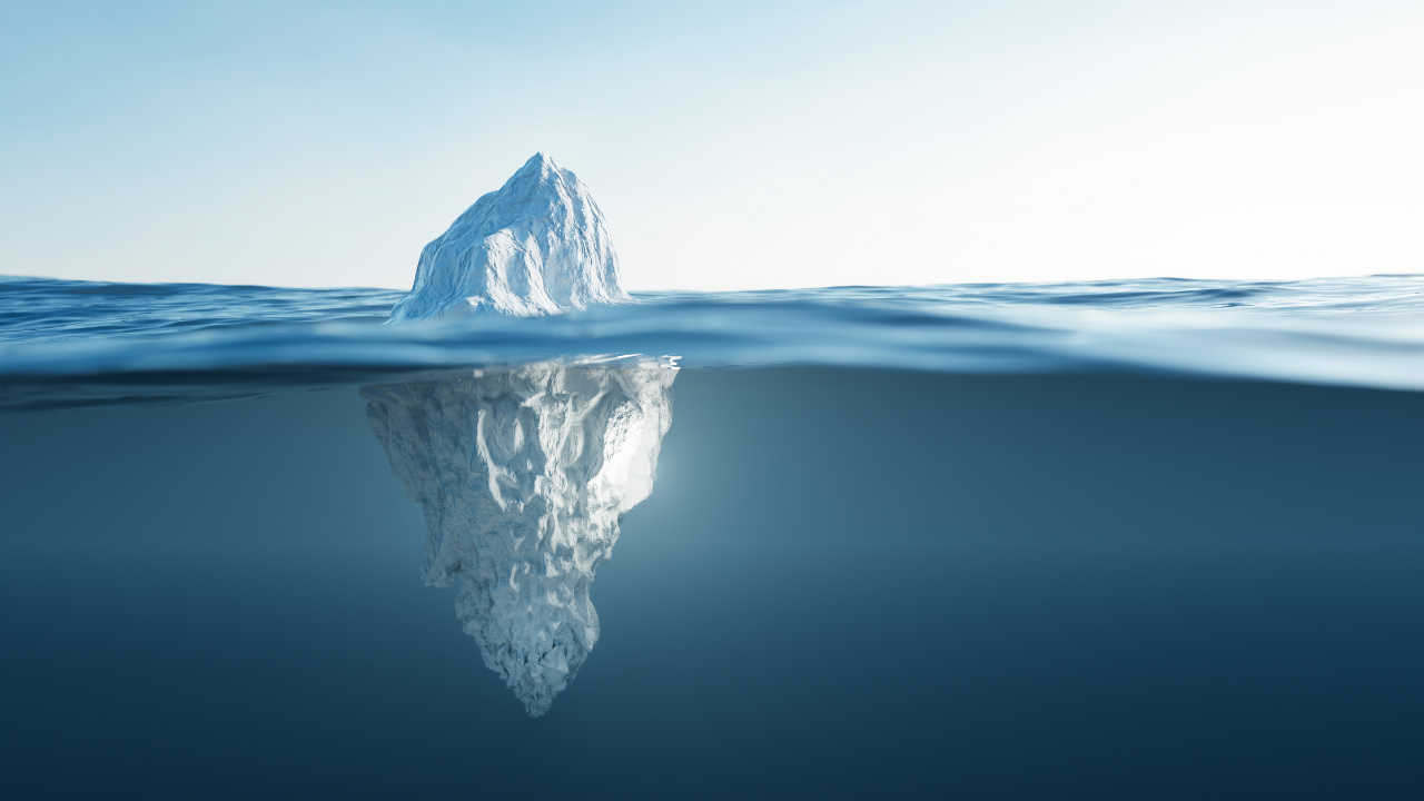 Iceberg demonstrating ideas live below the surface