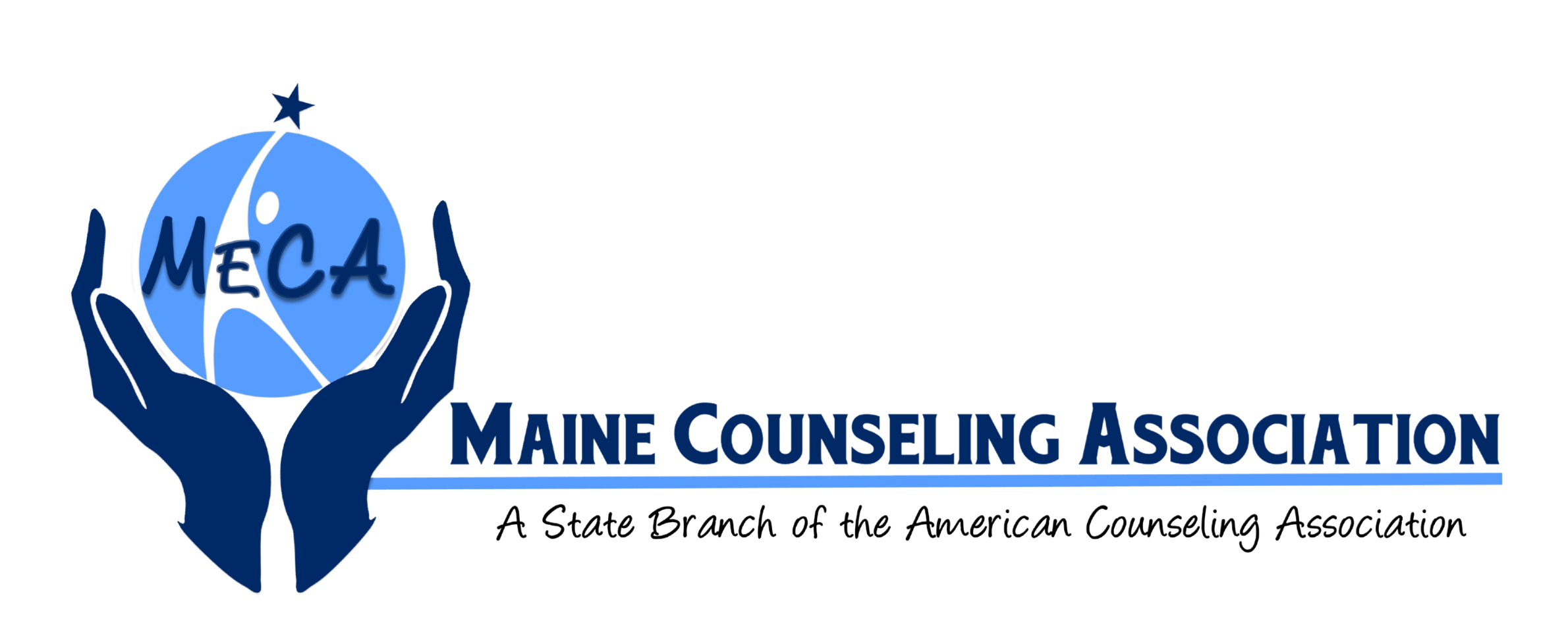MECA Logo. Text reads, MECA Maine Counseling Association. A state branch of the American Counseling Association