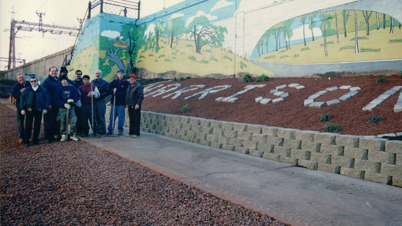 Harrison NJ NJ Transit Elevated Landscape Mural
