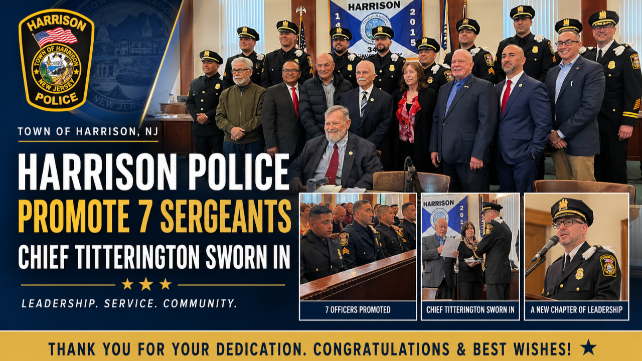 Harrison NJ Police Promotions Article Photo