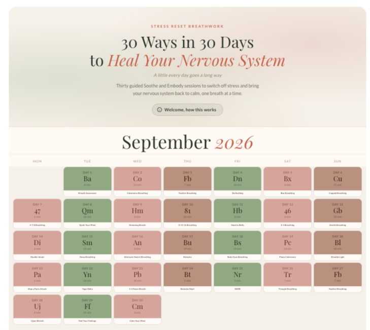 30 Ways in 30 Days to Heal Your Nervous System