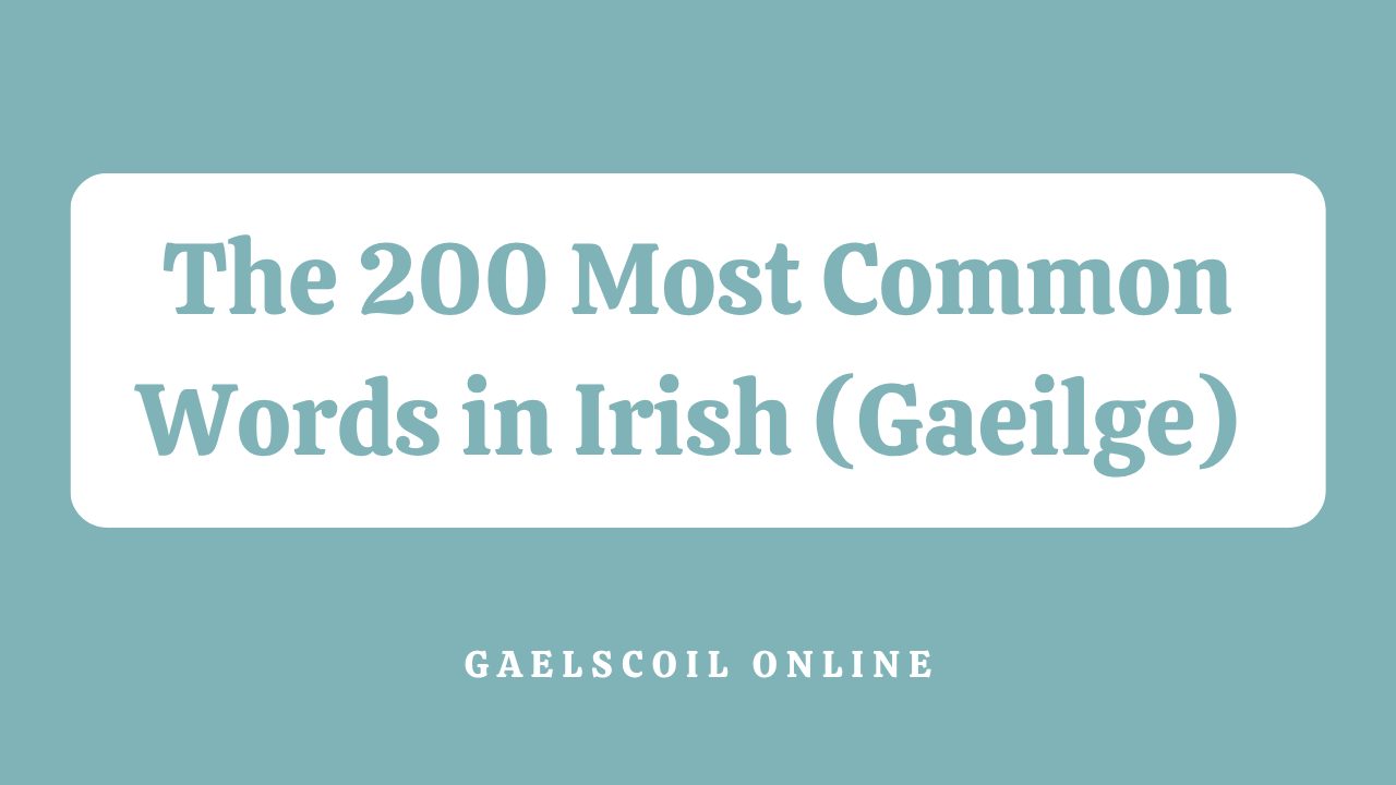 Must-know Irish words guide showing a parent and child learning together