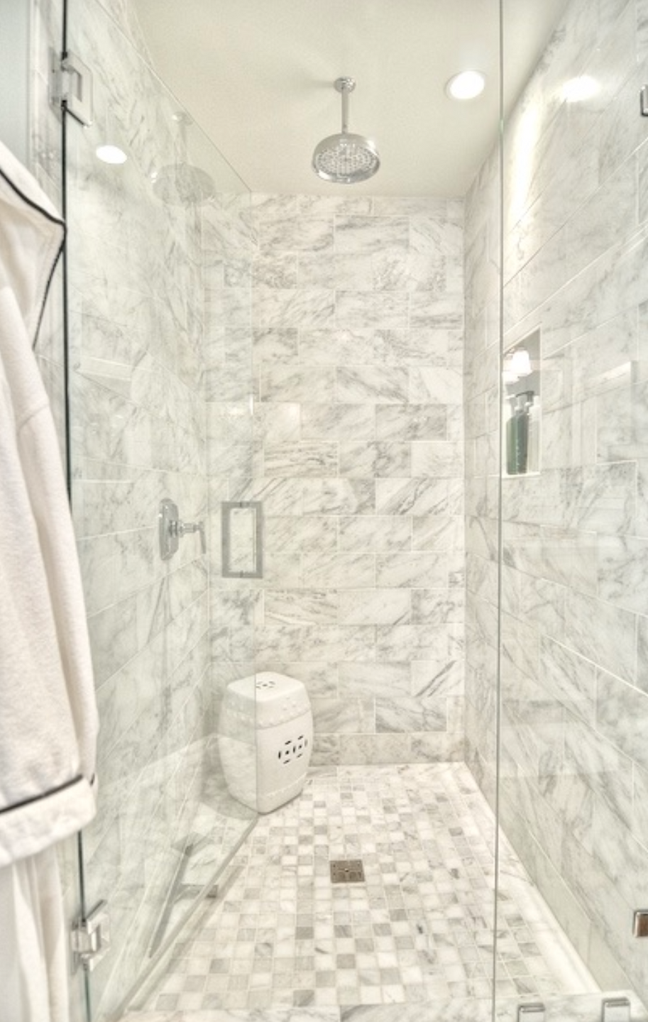 Vista Drive Newport Beach California marble shower
