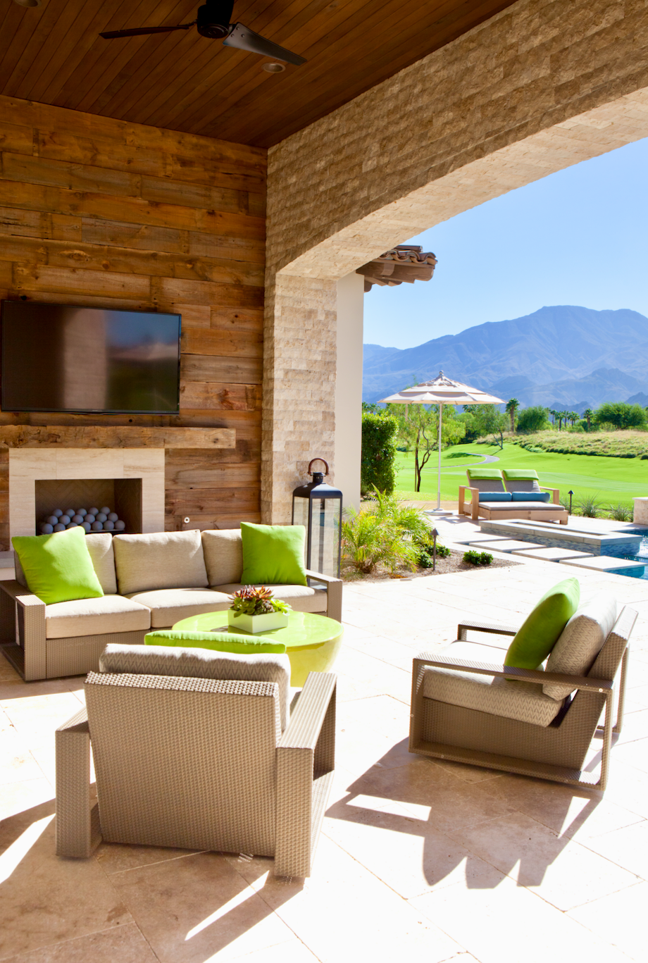 Via Pisa La Quinta California covered outdoor living area