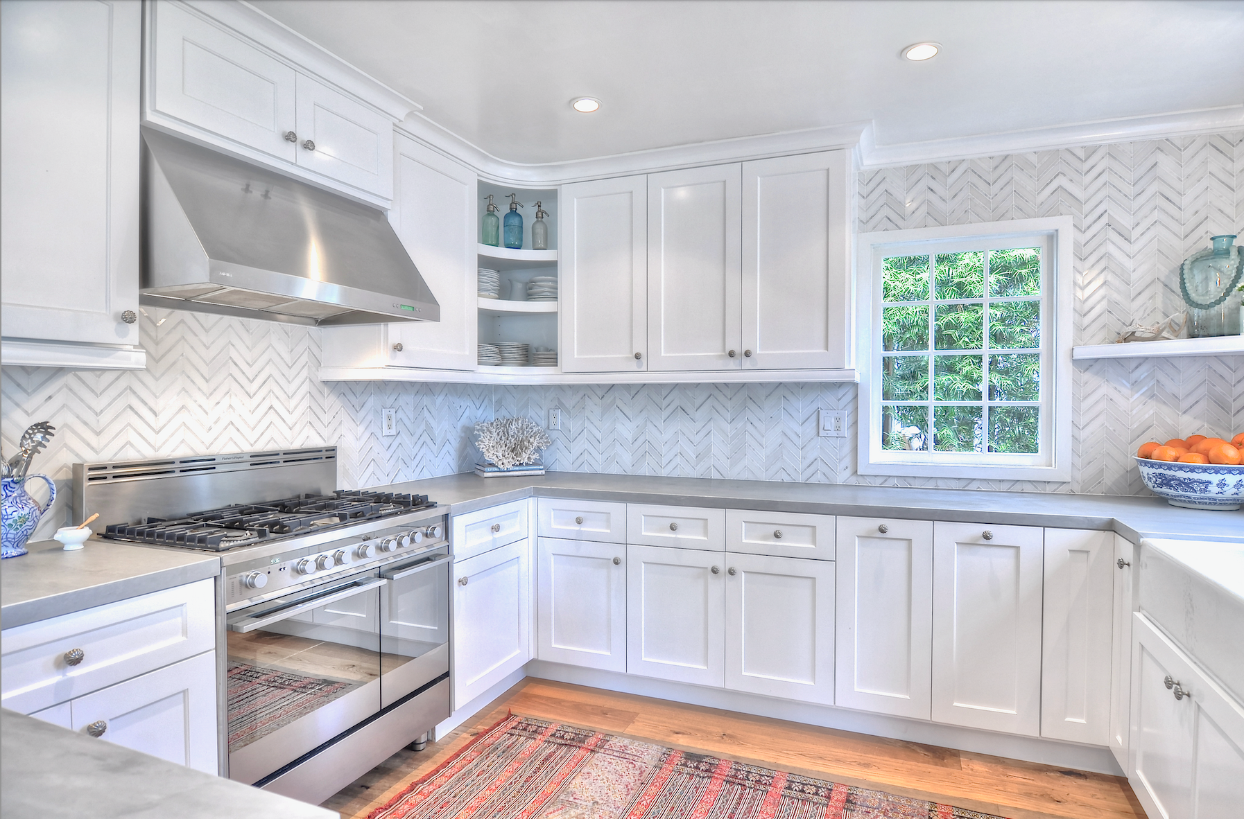 Vista Drive Newport Beach California white kitchen interior