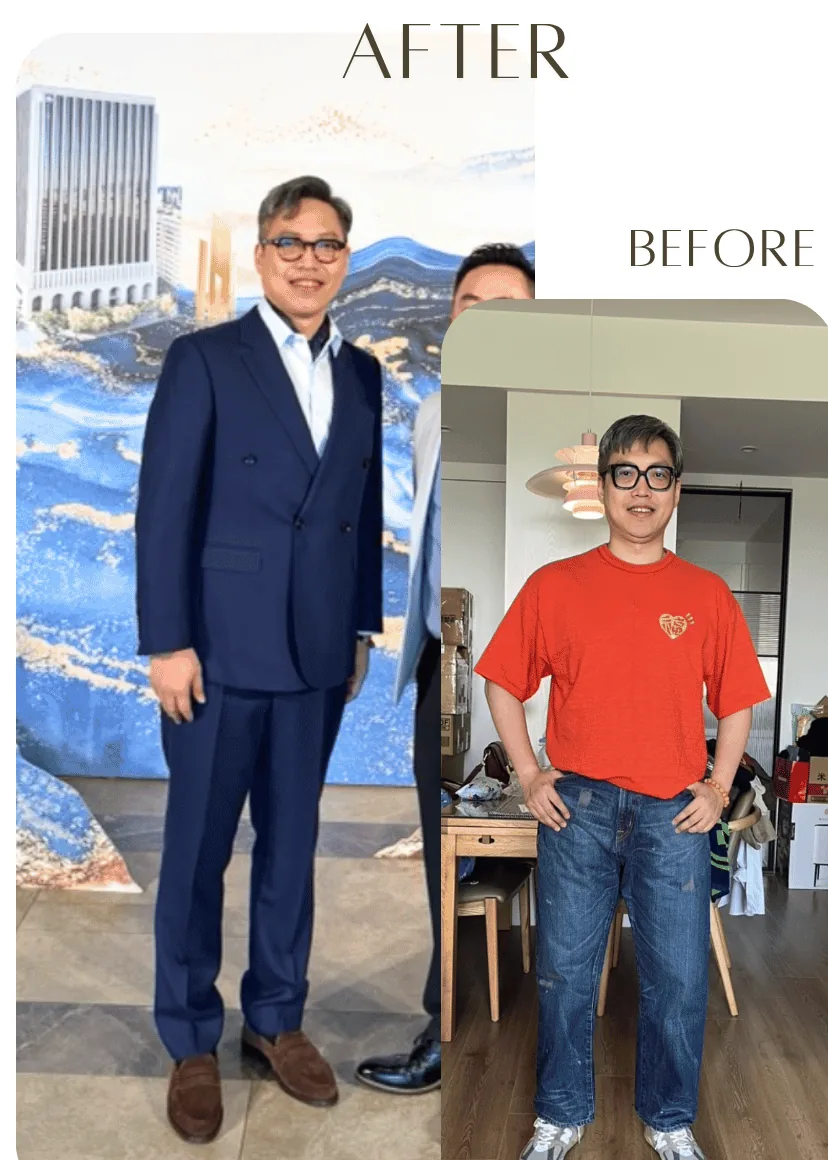Alex 形象升級前後對比:以 Casual 配色風格對頻高資產顧客品味