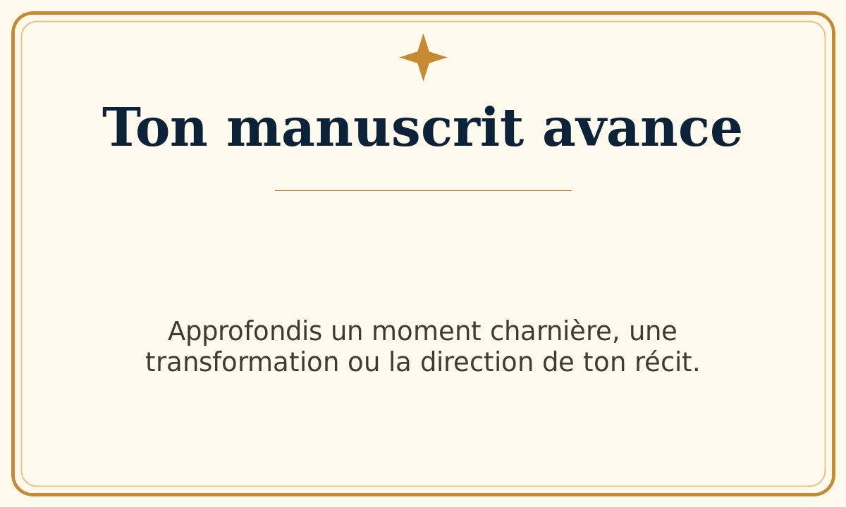Ton manuscrit avance