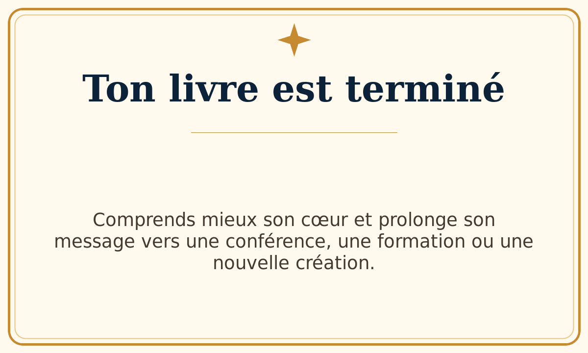 Ton livre est terminé
