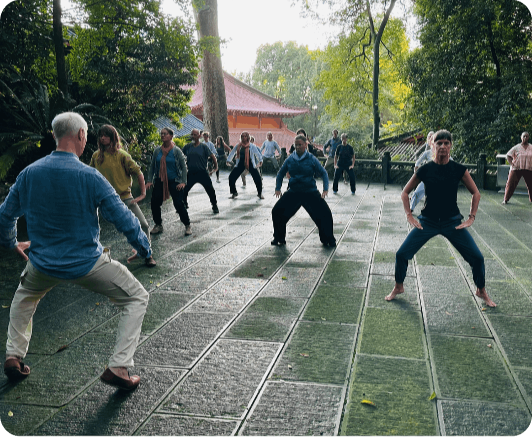 Group qigong practice with Dr. Tia Trivisonno