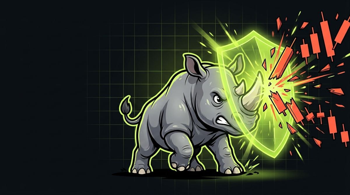 Baby Rhino blocking a red candle sell-off