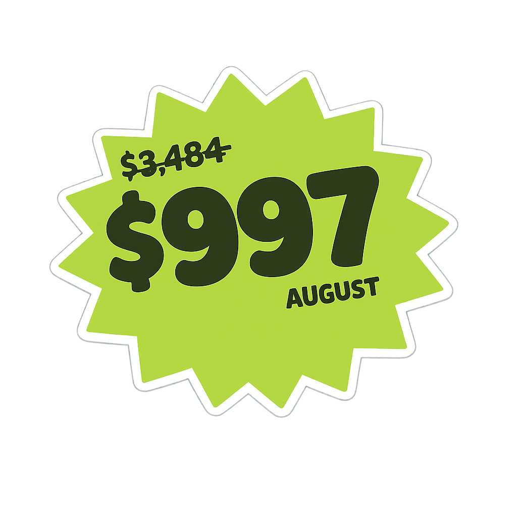 Was $3,484 — now $997 for the August cohort